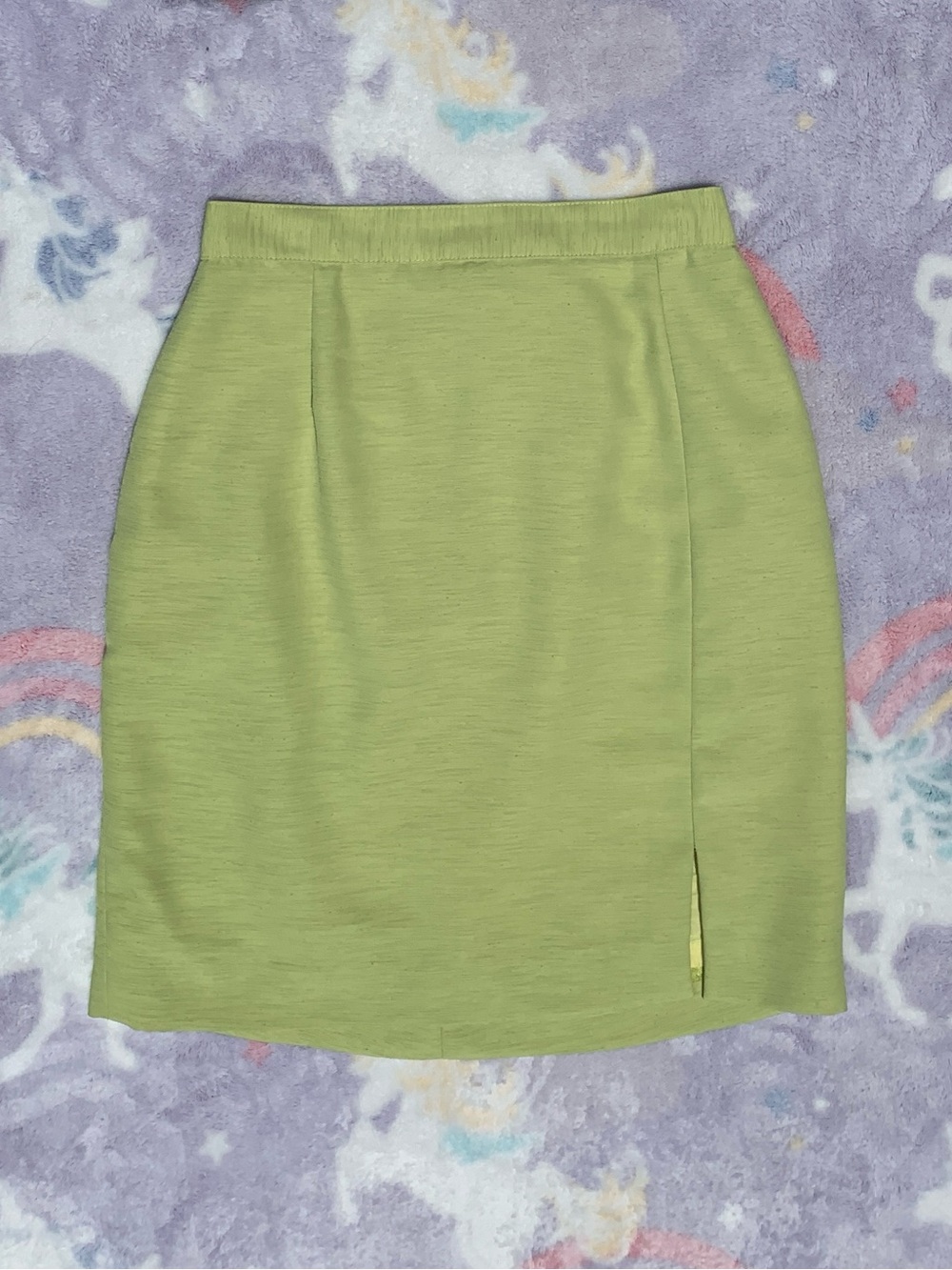 Vintage 80’s Chartreuse Mini Pencil Skirt